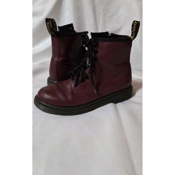 Dr. Martens Other - Dr. Martens Boots Big Kids Size 3 Real  Maroon Leather Shoes Air Wair